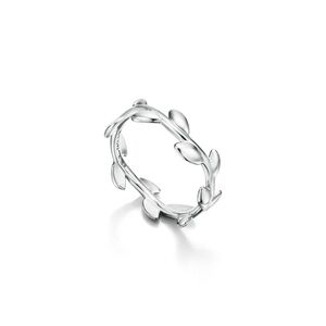 Tiffany Paloma Picasso Olive Leaf Band Ring in Silver size 7